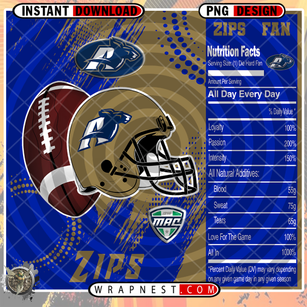 AKRON TEAM FAN SODA WRAP
