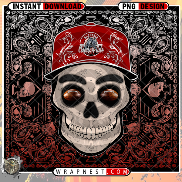 ALABAMA SKULL HANDKERCHIEF WRAP