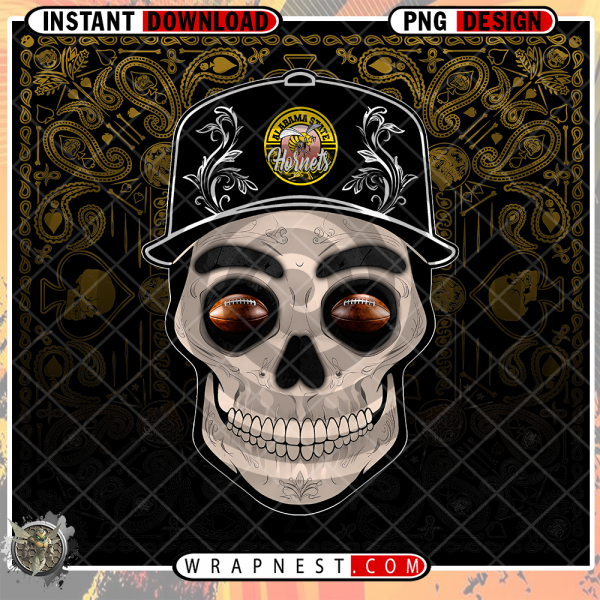 ALABAMA STATE SKULL HANDKERCHIEF WRAP