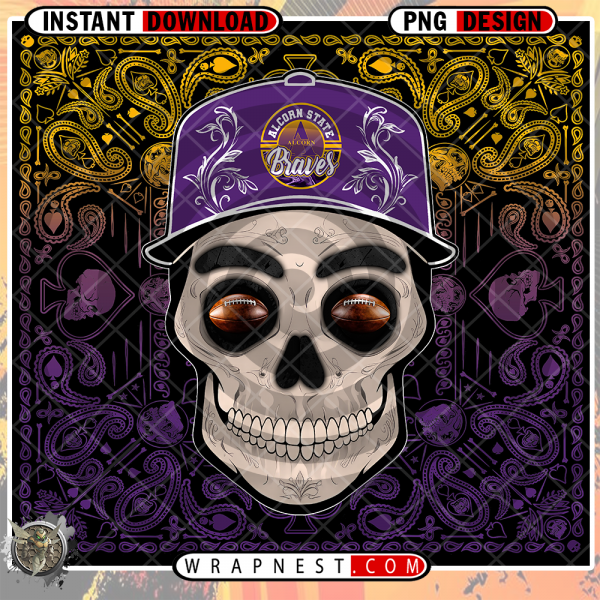 ALCORN STATE SKULL
  HANDKERCHIEF WRAP