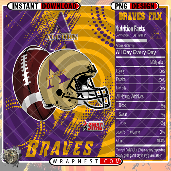 ALCORN STATE TEAM FAN SODA WRAP