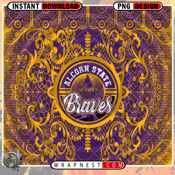 ALCORN STATE LACE & LOGO WRAP