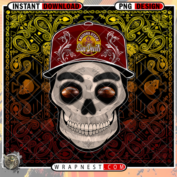 ARIZONA STATE SKULL HANDKERCHIEF WRAP