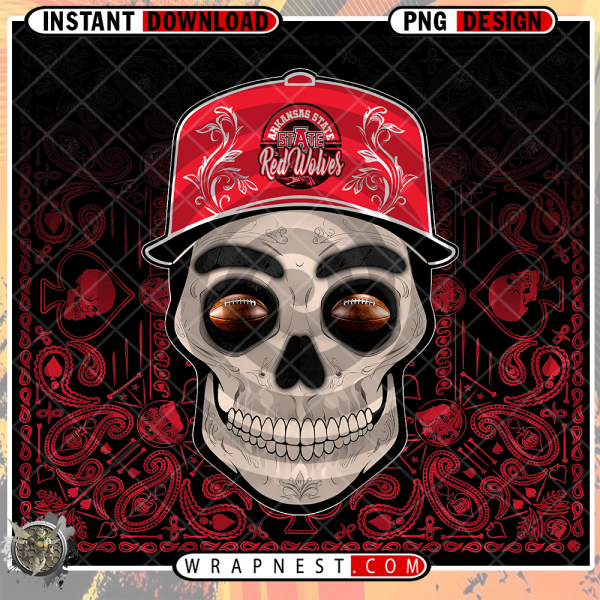 ARKANSAS STATE
  SKULL HANDKERCHIEF WRAP
