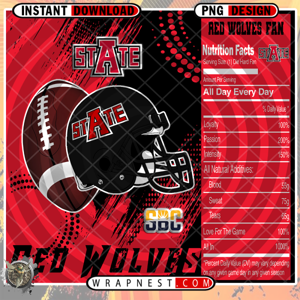 ARKANSAS STATE TEAM FAN SODA WRAP