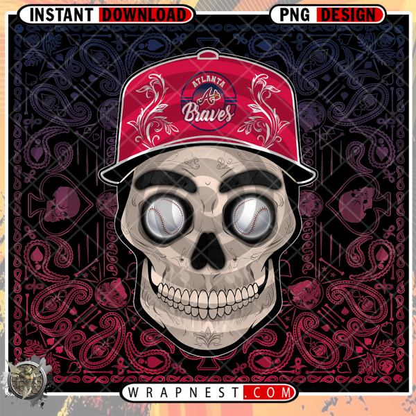 BRAVES SKULL HANDKERCHIEF WRAP