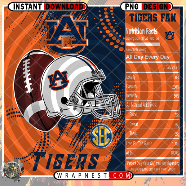 AUBURN TEAM FAN SODA WRAP