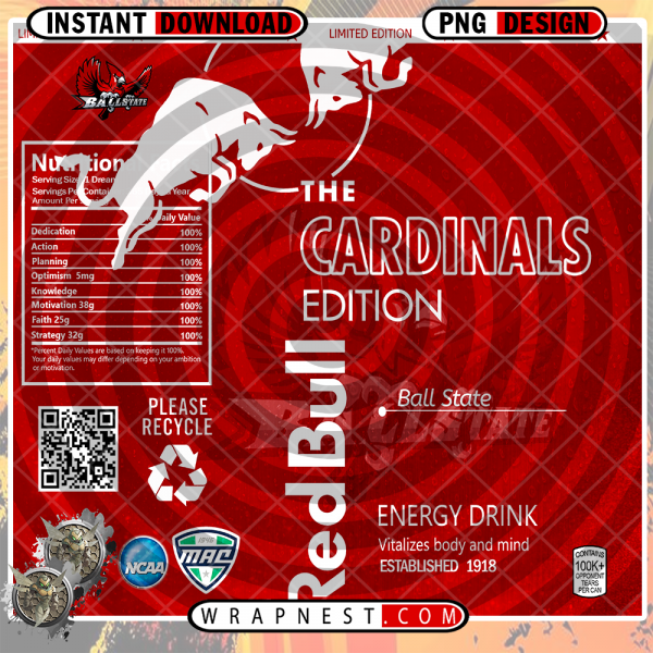 BALL STATE RED BULL WRAP