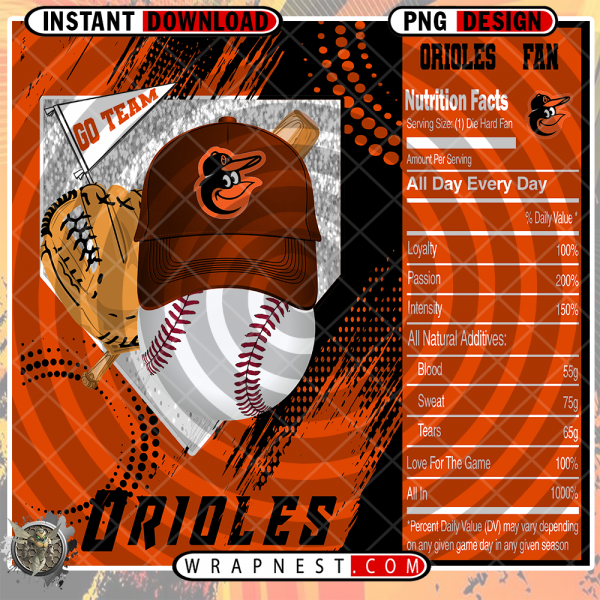 ORIOLES TEAM FAN SODA WRAP