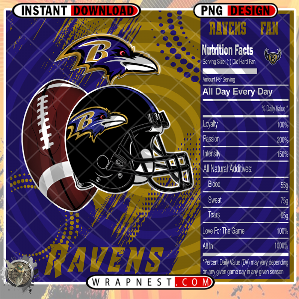 RAVENS TEAM FAN SODA WRAP