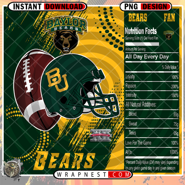 BAYLOR TEAM FAN SODA WRAP