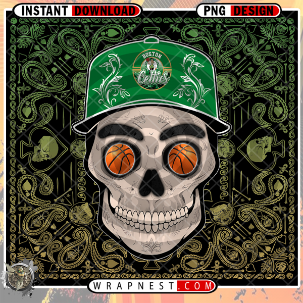 CELTICS SKULL HANDKERCHIEF WRAP