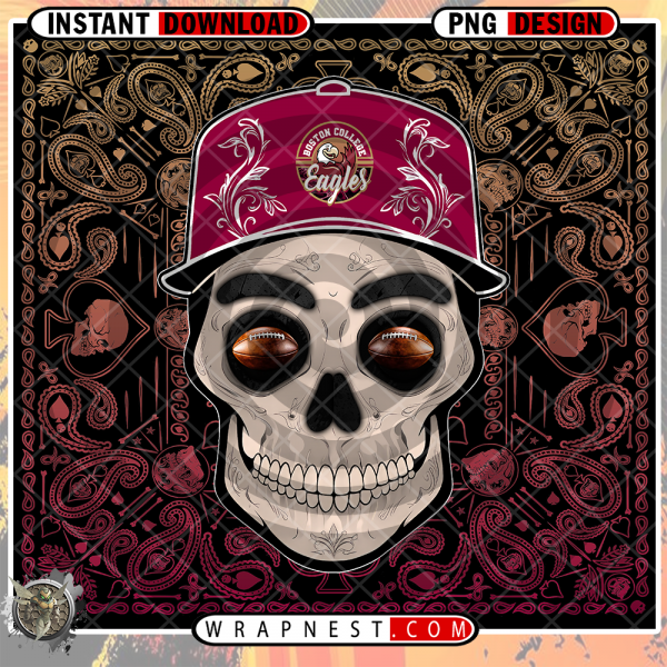 BOSTON COLLEGE SKULL HANDKERCHIEF WRAP