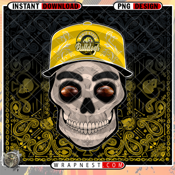 BOWIE STATE SKULL HANDKERCHIEF WRAP
