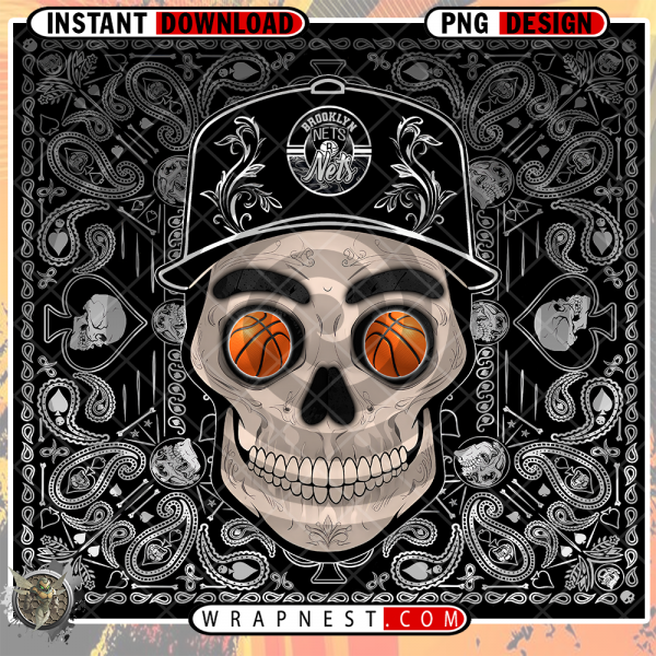 NETS SKULL HANDKERCHIEF WRAP