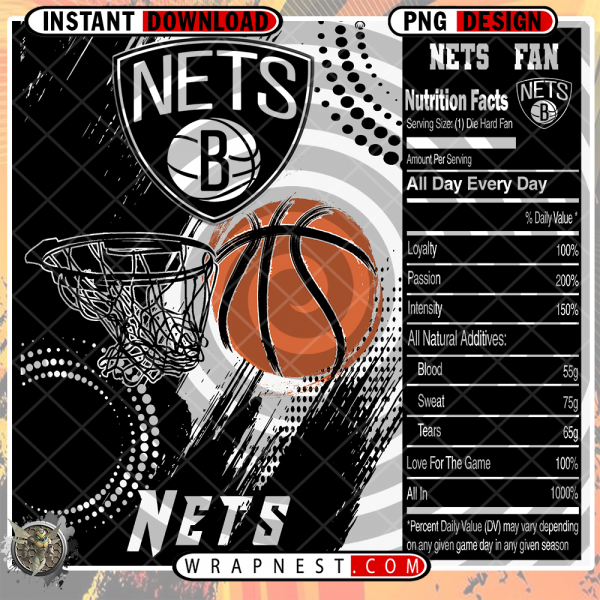 NETS TEAM FAN SODA WRAP