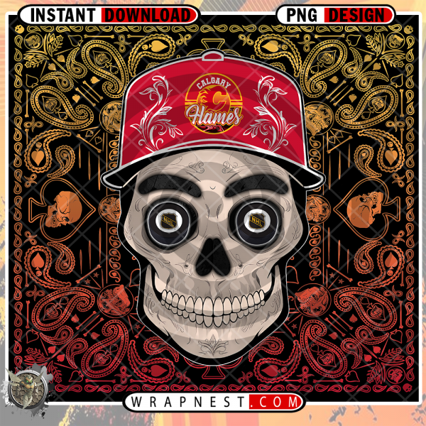 FLAMES SKULL HANDKERCHIEF WRAP