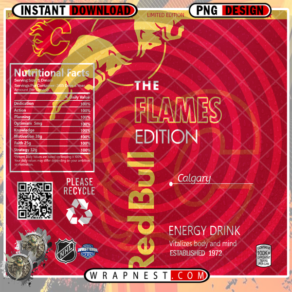 FLAMES RED BULL WRAP