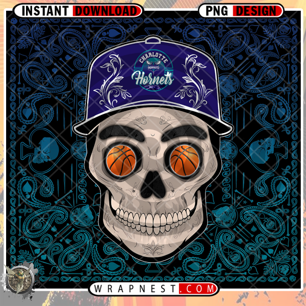 HORNETS SKULL HANDKERCHIEF WRAP