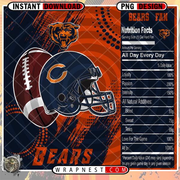 BEARS TEAM FAN SODA WRAP