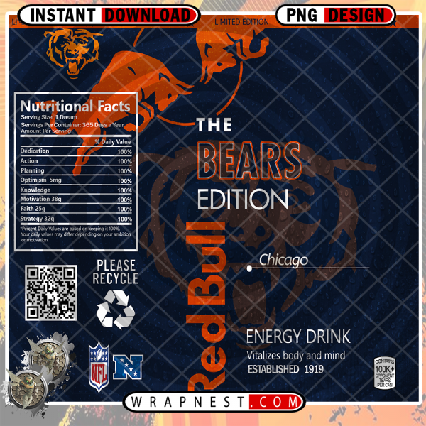 BEARS RED BULL WRAP