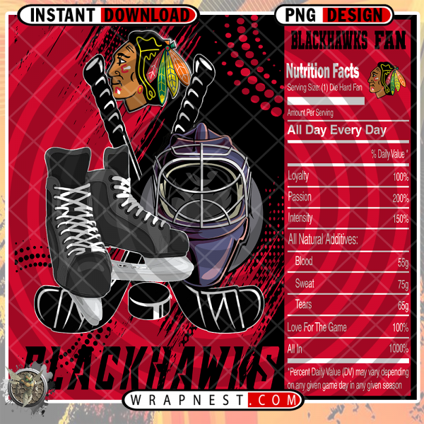 BLACKHAWKS TEAM FAN SODA WRAP