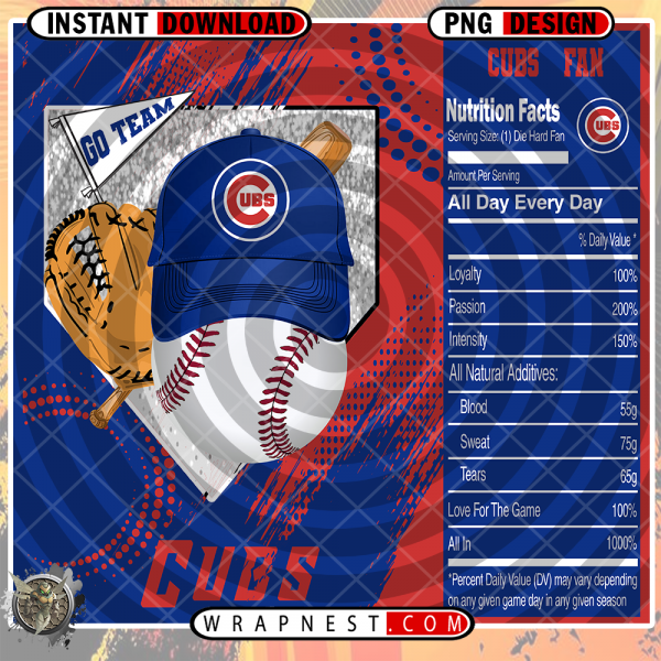 CUBS TEAM FAN SODA WRAP