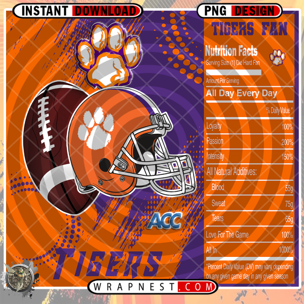 CLEMSON TEAM FAN SODA WRAP