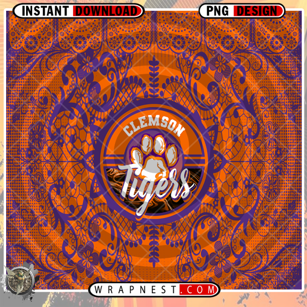 CLEMSON LACE & LOGO WRAP