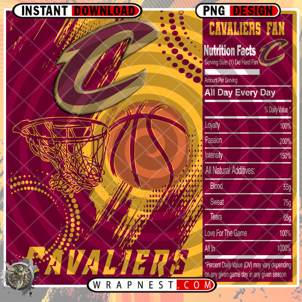 CAVALIERS TEAM FAN SODA WRAP