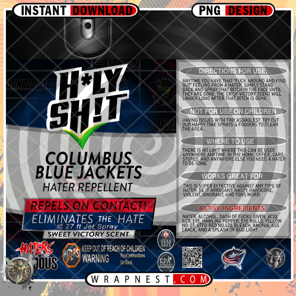 BLUE JACKETS HOLY SHIT WRAP