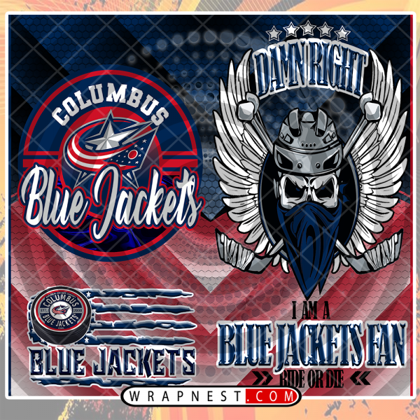 BLUE JACKETS SKULL WRAP
