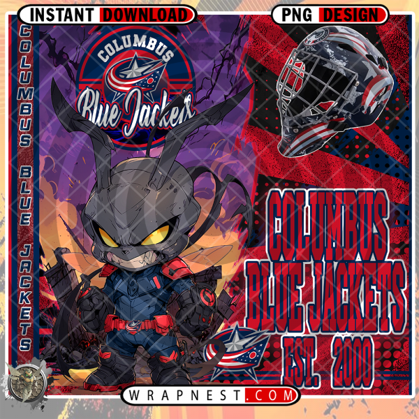 BLUE JACKETS MONSTER MASCOT