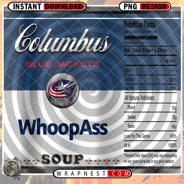 BLUE JACKETS WHOOPASS WRAP