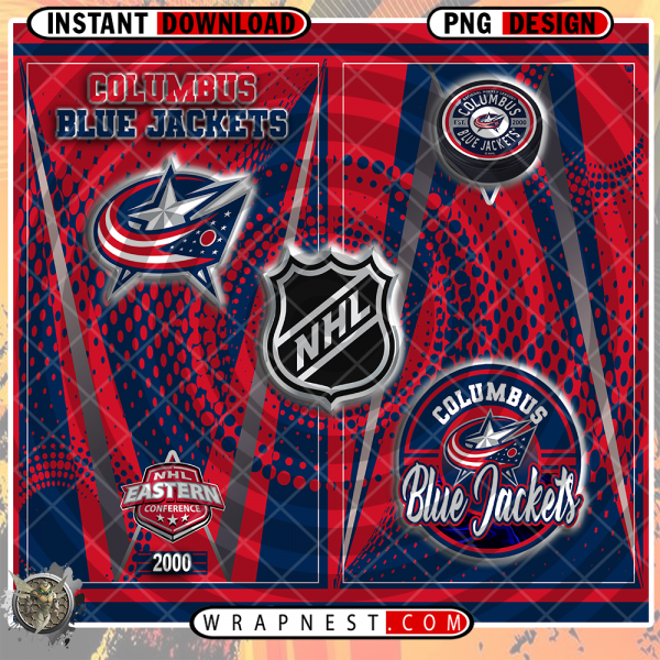 BLUE JACKETS TEAM LOGO WRAP