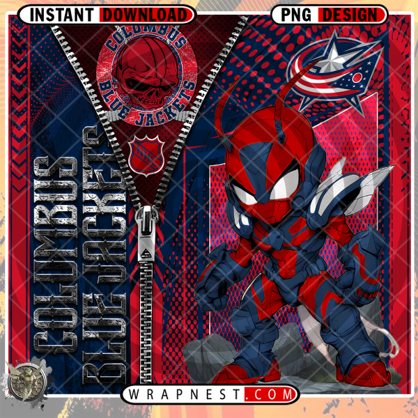 BLUE JACKETS ZIPPER MASCOT