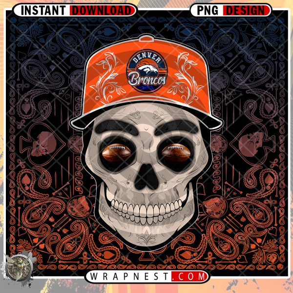 BRONCOS SKULL HANDKERCHIEF WRAP