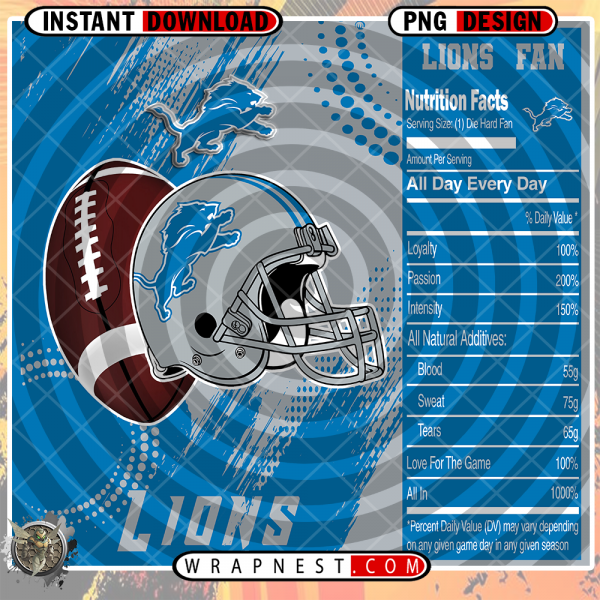 LIONS TEAM FAN SODA WRAP