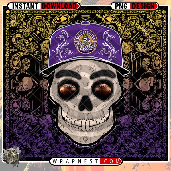 EAST CAROLINA SKULL HANDKERCHIEF WRAP