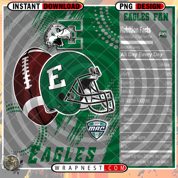EASTERN MICHIGAN TEAM FAN SODA WRAP