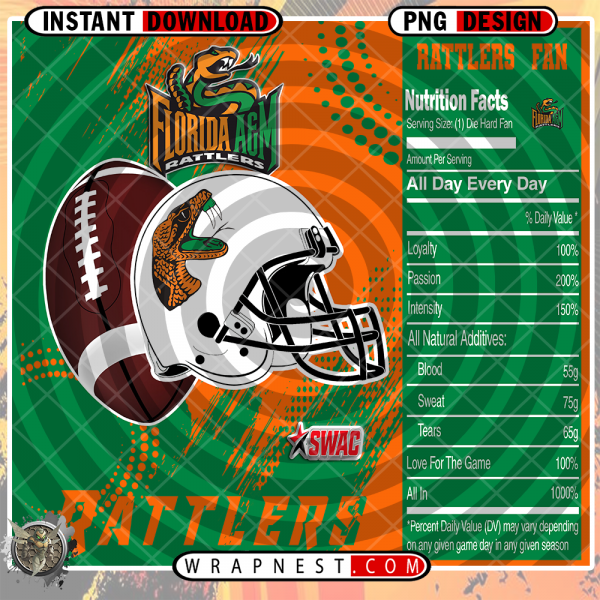 FLORIDA A&M TEAM FAN SODA WRAP