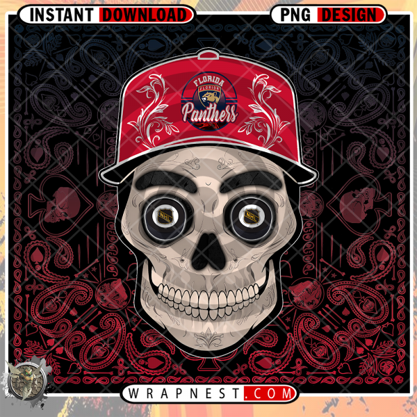 PANTHERS SKULL HANDKERCHIEF WRAP