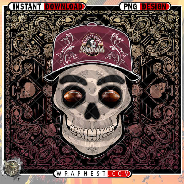 FLORIDA STATE SKULL HANDKERCHIEF WRAP