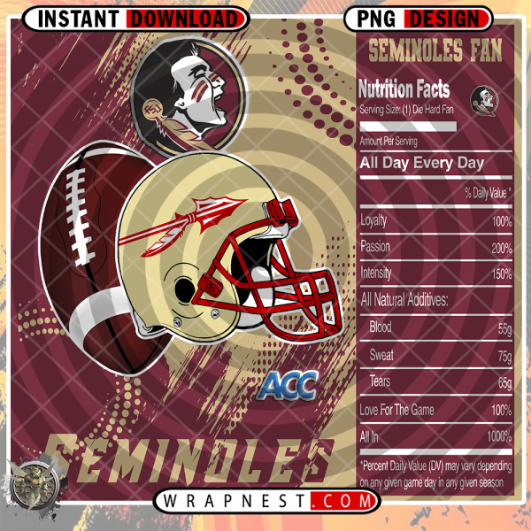 FLORIDA STATE TEAM FAN SODA WRAP