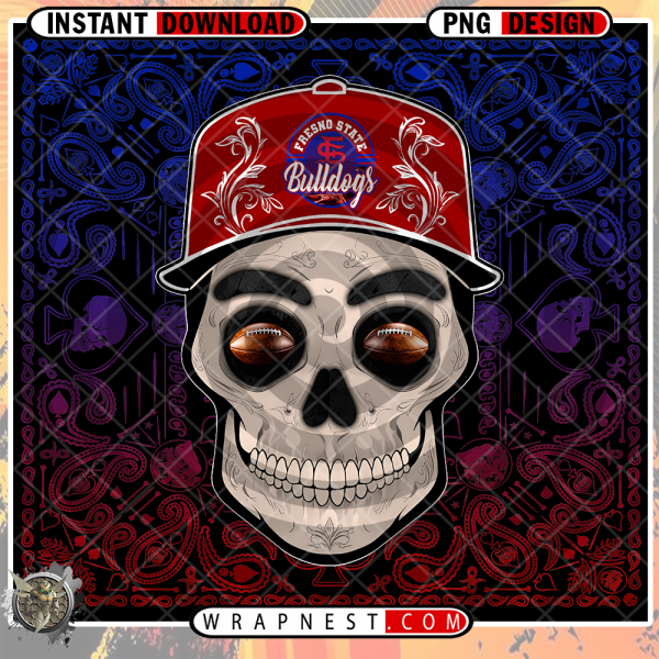 FRESNO STATE SKULL HANDKERCHIEF WRAP