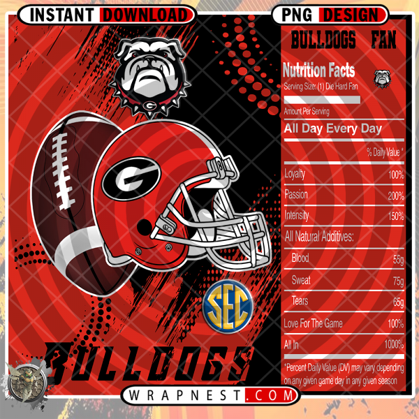 GEORGIA TEAM FAN SODA WRAP