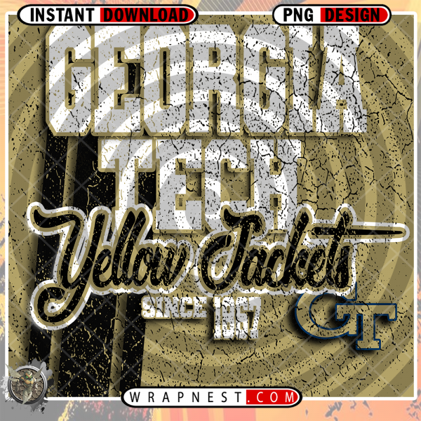 GEORGIA TECH YELLOW GRUNGE v2