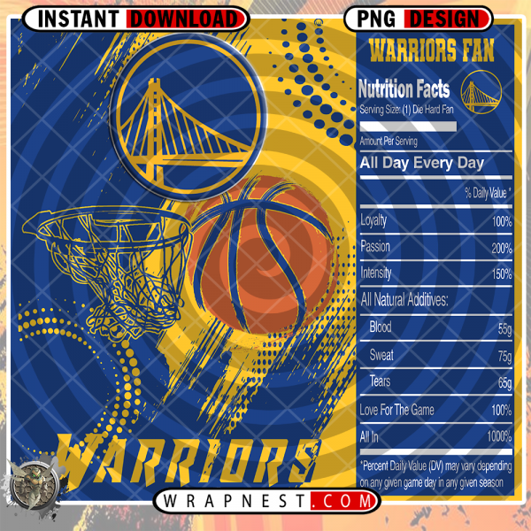WARRIORS TEAM FAN SODA WRAP