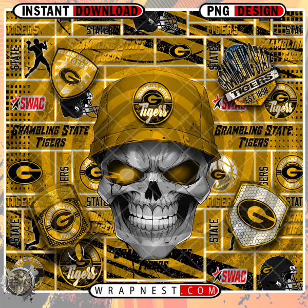 GRAMBLING STATE SKULL WRAP