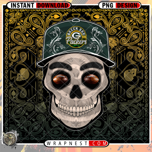 PACKERS SKULL HANDKERCHIEF WRAP